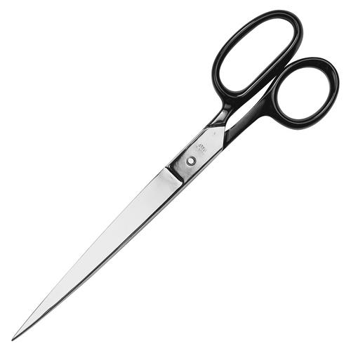 HOT FORGED CARBON STEEL SHEARS, 9" LONG, 4.5" CUT LENGTH, BLACK STRAIGHT HANDLE