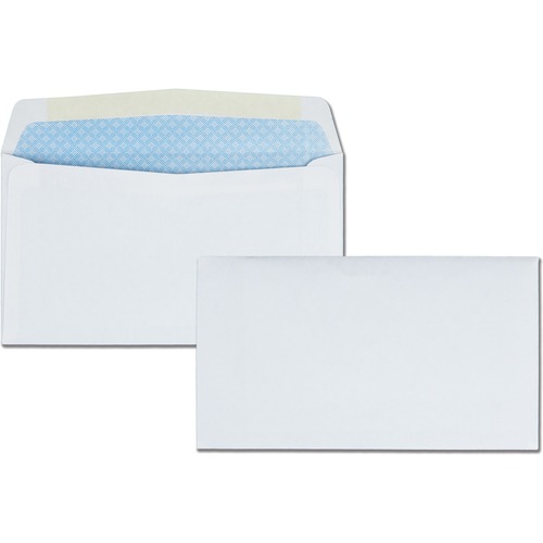 BUSINESS ENVELOPE, #6 3/4, COMMERCIAL FLAP, GUMMED CLOSURE, 3.63 X 6.5, WHITE, 500/BOX