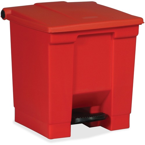 Rubbermaid Commercial Products  Step On Container,8 Gal, 16-1/4"x15-3/4"x17-1/8", Red