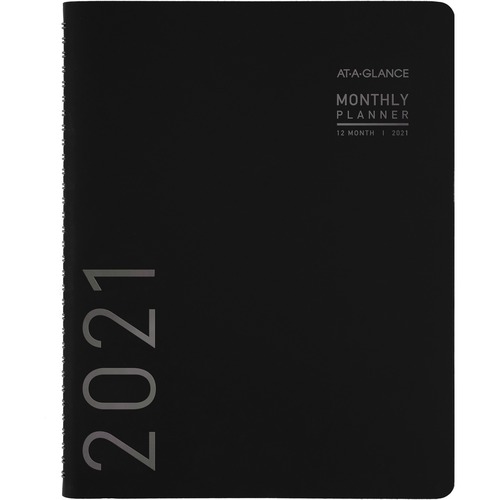 CONTEMPORARY MONTHLY PLANNER, 6 7/8 X 8 3/4, BLACK COVER, 2019