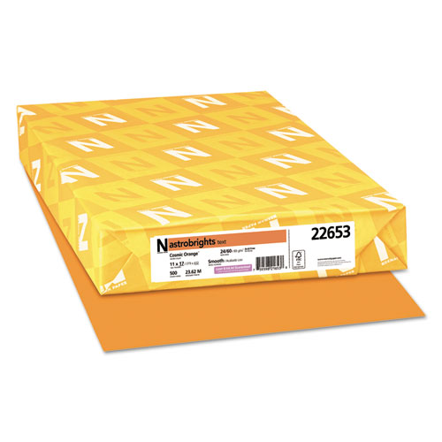 Color Paper, 24lb, 11 X 17, Cosmic Orange, 500 Sheets