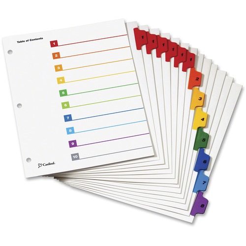 Traditional Onestep Index System, 8-Tab, 1-8, Letter, Multicolor, 6 Sets