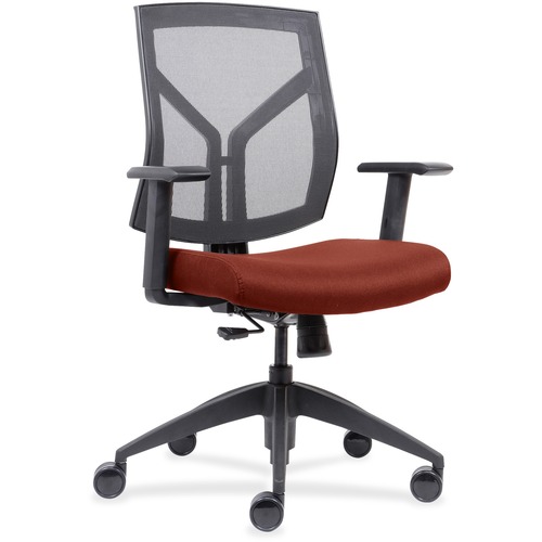 Mid-back Chair, Mesh Back, 26-1/2"x25"x45", Orange Fabric