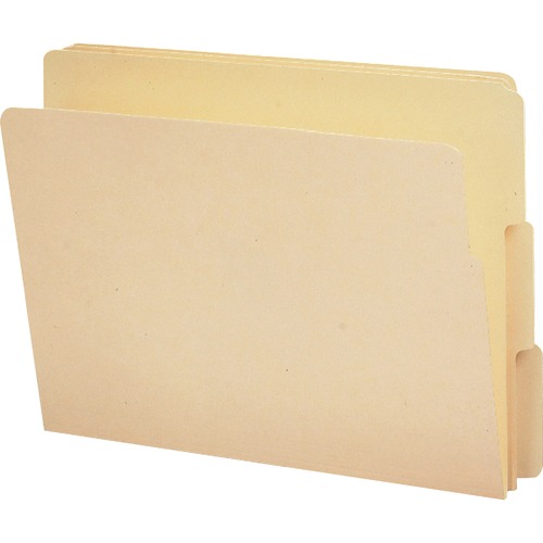 END TAB FOLDERS, REINFORCED 1/3-CUT ASSORTED TABS, LETTER, MANILA, 100/BOX