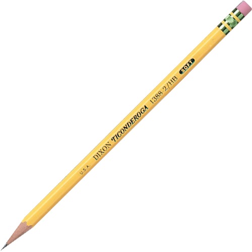 Ticonderoga Pencils,w/ Eraser,No.2 Med.Soft, 72/BX,YW