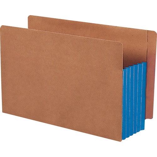 5 1/4" Exp File Pockets, Straight Tab, Legal, Blue, 10/box