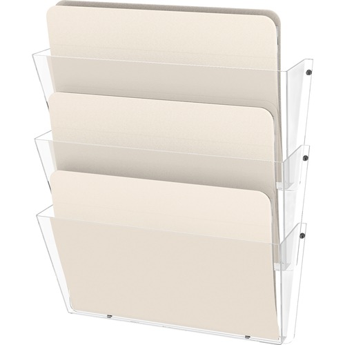 UNBREAKABLE DOCUPOCKET 3-POCKET WALL FILE, LETTER, 14 1/2 X 3 X 6 1/2, CLEAR