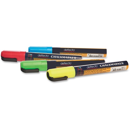 Wet Erase Markers, Chisel, Assorted, 4/pack