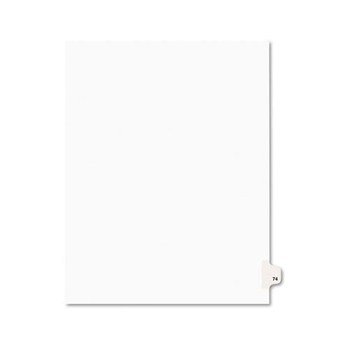 Avery-Style Legal Exhibit Side Tab Divider, Title: 74, Letter, White, 25/pack