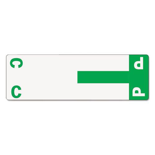 Alpha-Z Color-Coded First Letter Name Labels, C & P, Dark Green, 100/pack