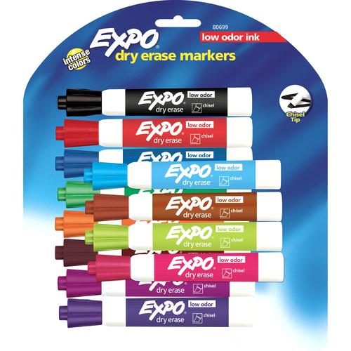 Dry-erase Markers,Chisel Point,Nontoxic,12/ST,Assorted
