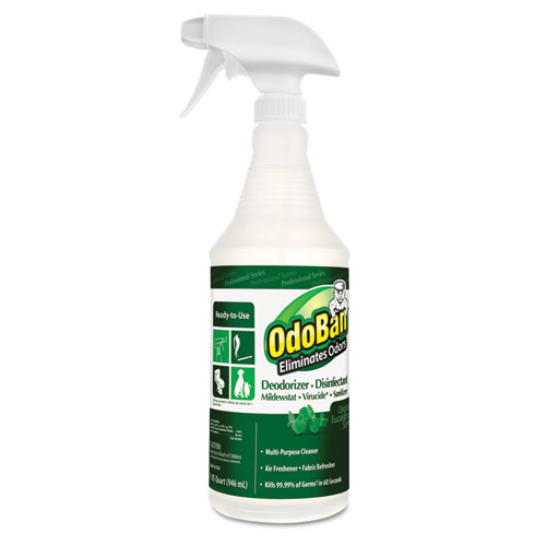 Rtu Odor Eliminator And Disinfectant, Eucalyptus, 32 Oz Spray Bottle, 12/carton