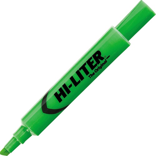 HI-LITER DESK-STYLE HIGHLIGHTERS, CHISEL TIP, FLUORESCENT GREEN, DOZEN