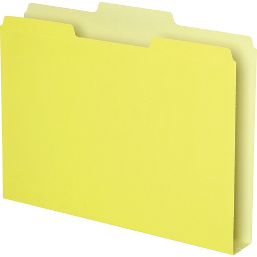 Double Stuff File Folders, 1/3 Cut, Letter, Yellow, 50/pack