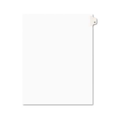 Avery-Style Legal Exhibit Side Tab Divider, Title: 51, Letter, White, 25/pack