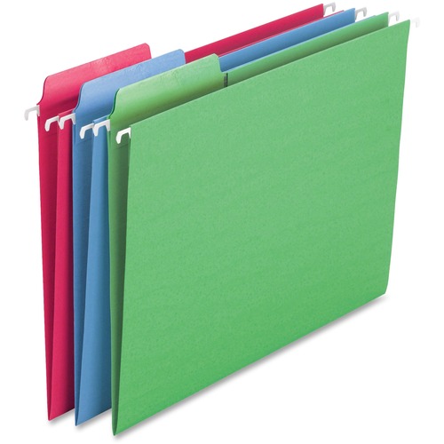 Erasable Fastab Hanging Folders, 1/3-Cut, Letter, 11 Point St, Assorted, 18/box