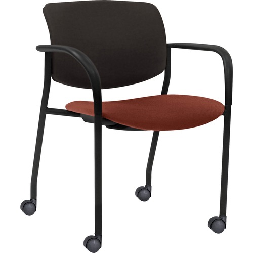 Stacking Chairs,Orange Fabric Seat,25-1/2"x25"x33"H,2/CT,BK