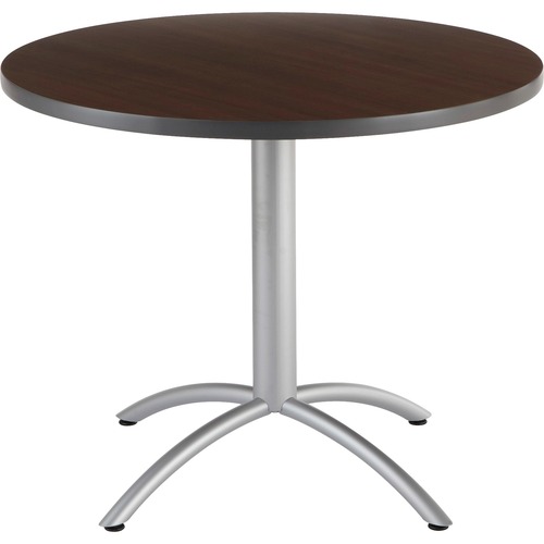 Cafeworks Table, 36 Dia X 30h, Walnut/silver