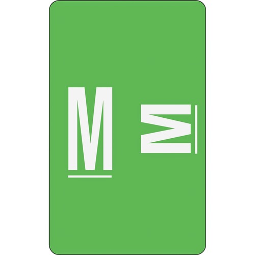 Alpha-Z Color-Coded Second Letter Labels, Letter M, Light Green, 100/pack