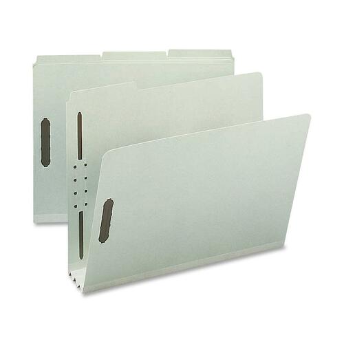 Pressboard Fastener Folder,3 Exp,1/3 Tab,Letter,25/BX,GYGN