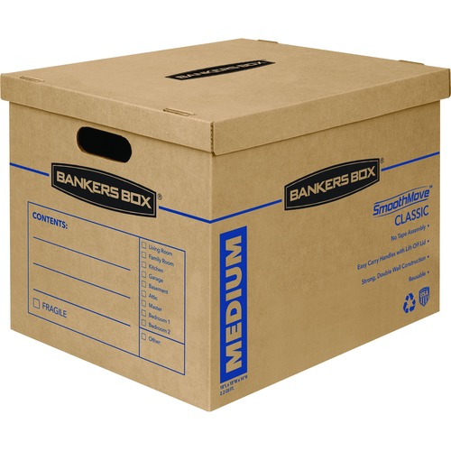 Smoothmove Classic Medium Moving Boxes, 18l X 15w X 14h, Kraft/blue, 8/carton