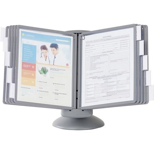 Sherpa Motion Desk Reference System, 10 Panels, Gray Borders
