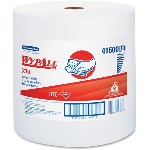 X70 Cloths, Jumbo Roll, Perf., 12 1/2 X 13 2/5, White, 870 Towels/roll