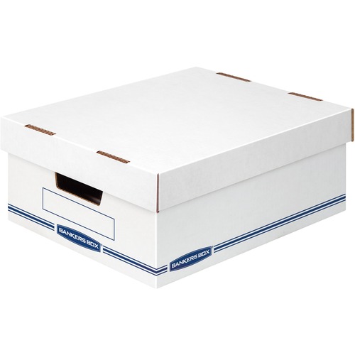 Organizer Storage Boxes, Large, White/blue, 12/carton