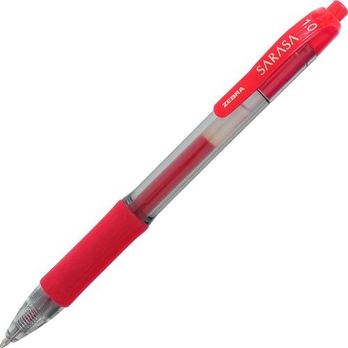 Gel Pen, Retractable, Bold Point, 1.0mm, Red Ink