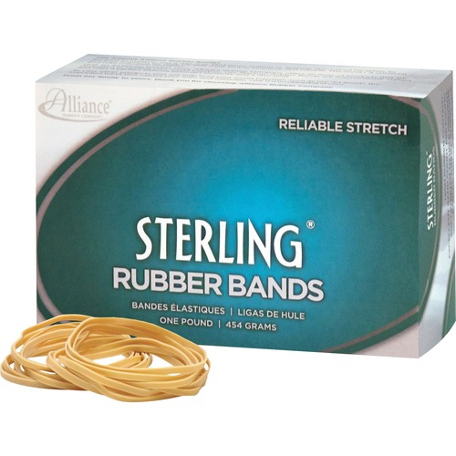 STERLING RUBBER BANDS, SIZE 19, 0.03" GAUGE, CREPE, 1 LB BOX, 1,700/BOX