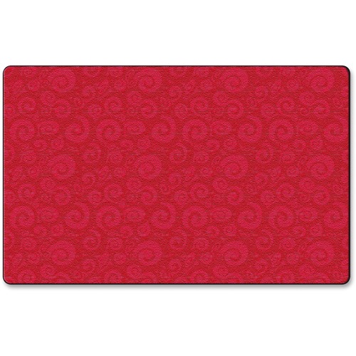 Solid Color Swirl Rug, 6'x8'4, Cherry