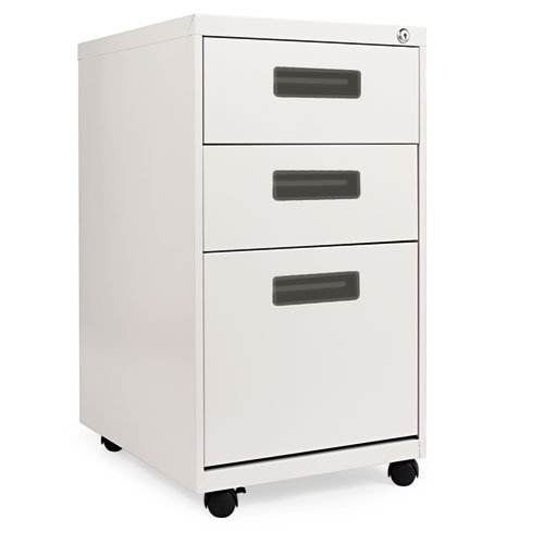 Three-Drawer Metal Pedestal File, 14 7/8w X 19-1/8d X 27-3/4h, Light Gray