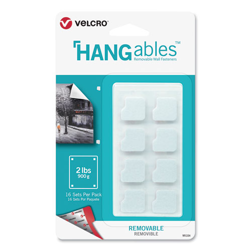 HANGABLES REMOVABLE WALL FASTENERS, 3/4" SQ., WHITE, 16/PACK