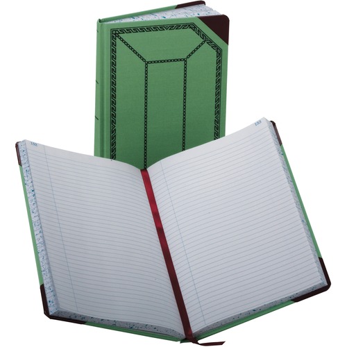 Account Book, Record-Ruled, 300 Pages, 12-1/2"x7-5/8", Green