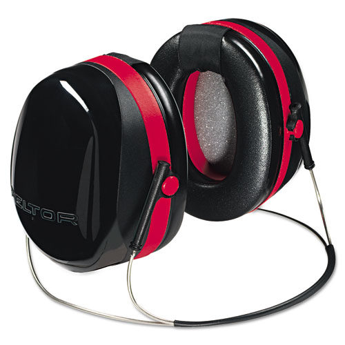 E A R Peltor Optime 105 Behind-The-Head Earmuffs, 29nrr, Red/black