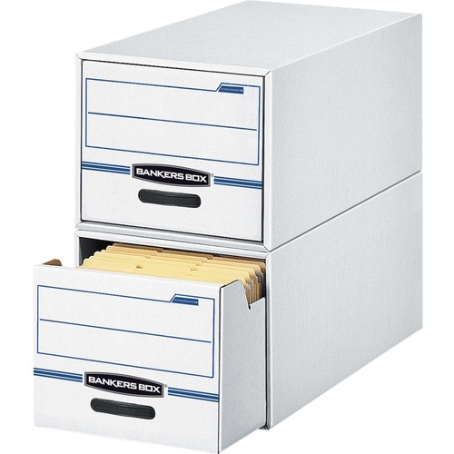 Stor/drawer File Drawer Storage Box, Legal, White/blue, 6/carton
