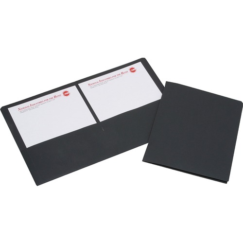 7510015552905, DOUBLE POCKET PORTFOLIO, LETTER SIZE, BLACK, 25/BOX