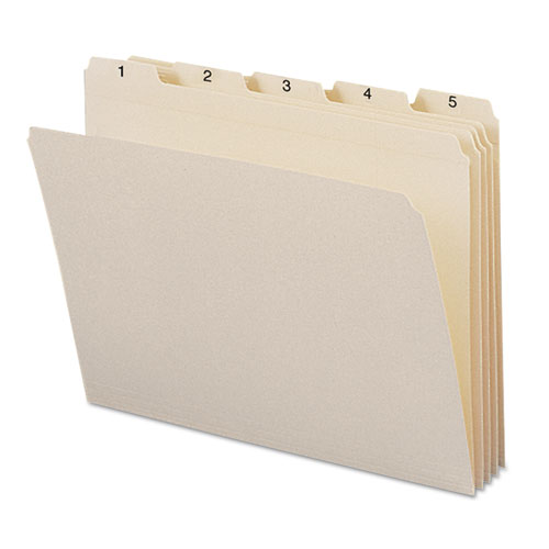Indexed File Folders, 1/5 Cut, Indexed 1-31, Top Tab, Letter, Manila, 31/set