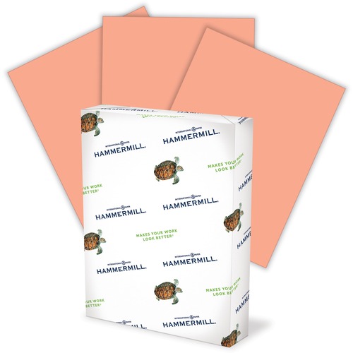 RECYCLED COLORS PAPER, 20LB, 8-1/2 X 11, SALMON, 500 SHEETS/REAM