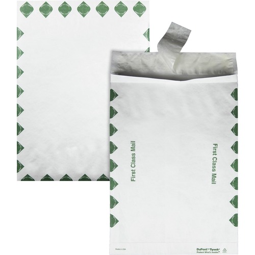 Tyvek Expansion Mailer, First Class, 10 X 13 X 1 1/2, White, 100/carton