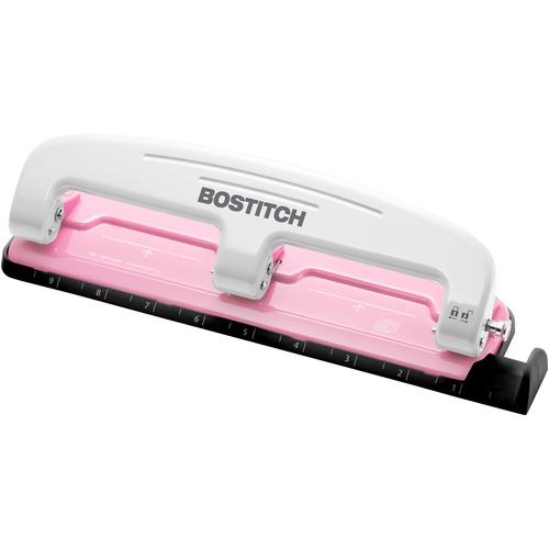 EZ SQUEEZE INCOURAGE THREE-HOLE PUNCH, 12-SHEET CAPACITY, PINK
