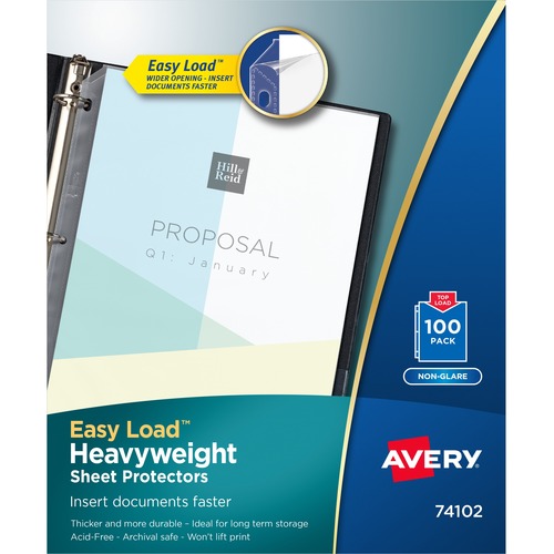 Top-Load Poly Sheet Protectors, Heavy Gauge, Letter, Nonglare, 100/box