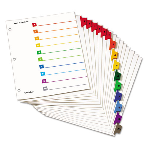 Traditional Onestep Index System, 10-Tab, 1-10, Letter, Multicolor, 6 Sets