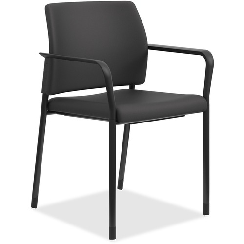 Accommodate Series Guest Chair With Fixed Arms, Black Fabric