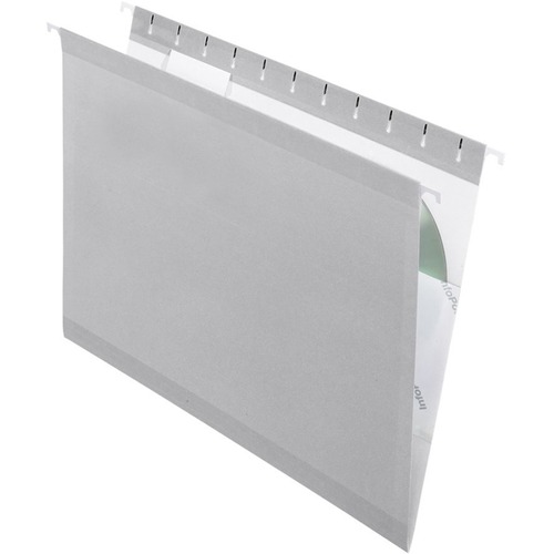 Reinforced Hanging Folders, 1/5 Tab, Legal, Gray, 25/box