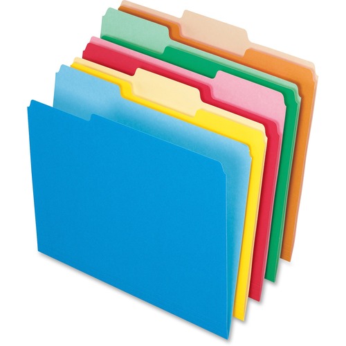 Colored File Folders, 1/3 Cut Top Tab, Letter, Assorted Colors, 100/box