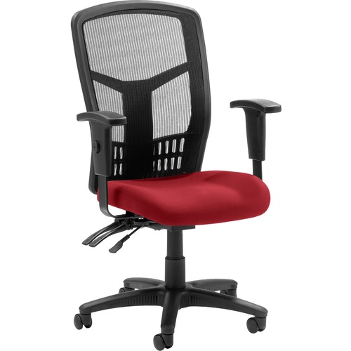 High-Back Chair, Exec, Mesh, 28-1/2"x28-1/2"x45, Real Red