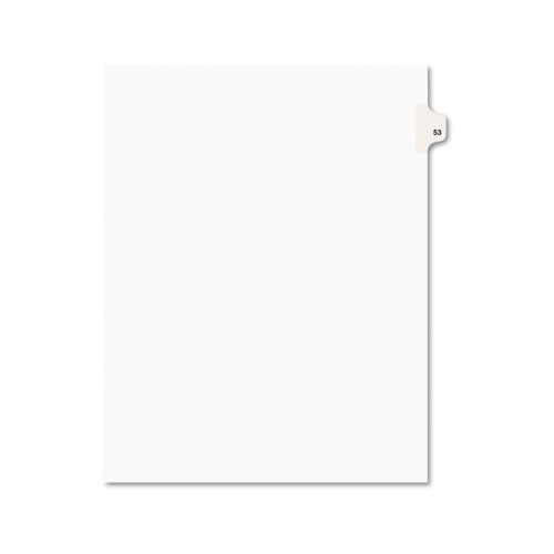 Avery-Style Legal Exhibit Side Tab Divider, Title: 53, Letter, White, 25/pack