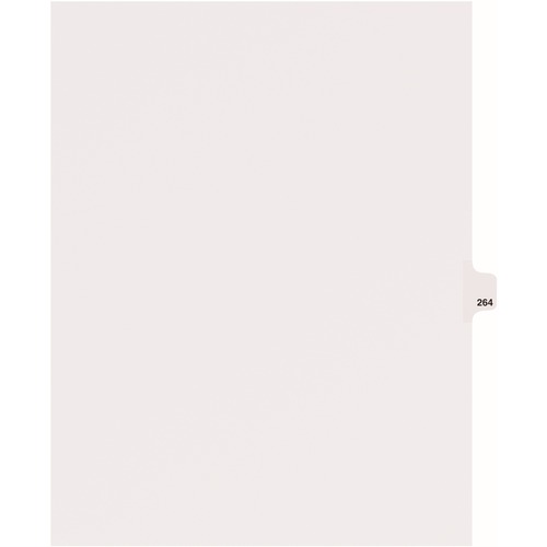 Divider, "264", Side Tab, 8-1/2"x11", 25/PK, White