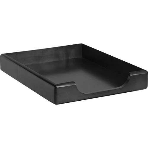 WOOD TONES DESK TRAY, 1 SECTION, LETTER SIZE FILES, 8.5" X 11", BLACK